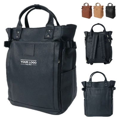 PU Leather Laptop Backpack 17"