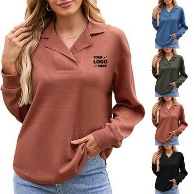 Women Long-sleeved Casual Knit Tops