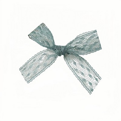 Sheer Mesh Lace Bow Trim for Gift Packaging and Apparel Craft