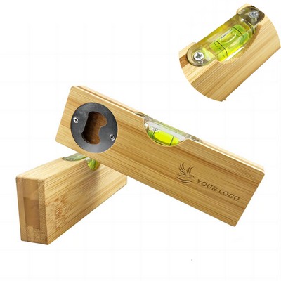Bamboo Bottle Opener With Level