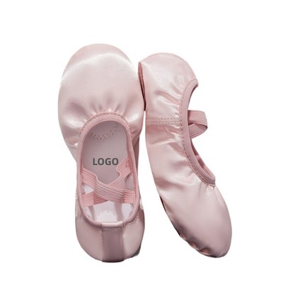 Girls' Soft-Soled Satin Ballet Dance Shoes for Kids Performance and Training
