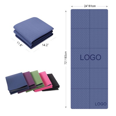 Space Saving Non Slip Foldable Travel Tpe Yoga Mat 72" X 24"