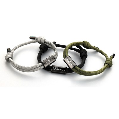 Adjustable Stainless Steel Braided Cord Bracelet