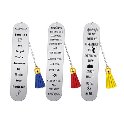 Stainless Steel Bookmark with Tassel