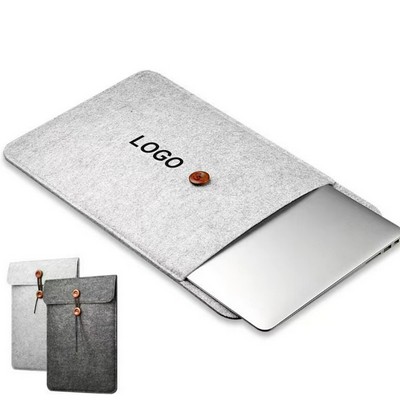 Felt Laptop Sleeve for 11/12 - inch Laptops and Tablets with Button Closure