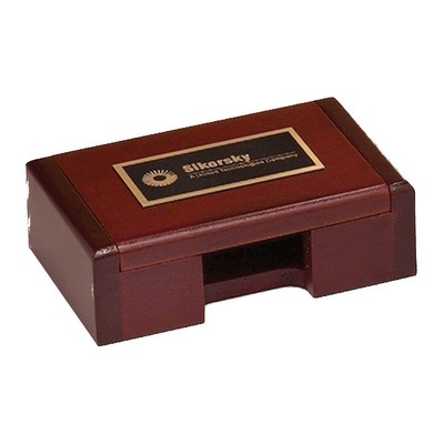 Rosewood-Finish Business Card Box