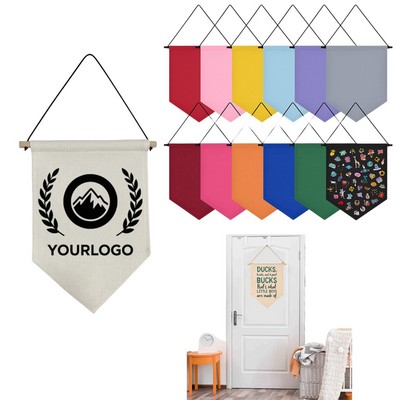 Custom Hanging Canvas Flags for Holiday Event Celebrations