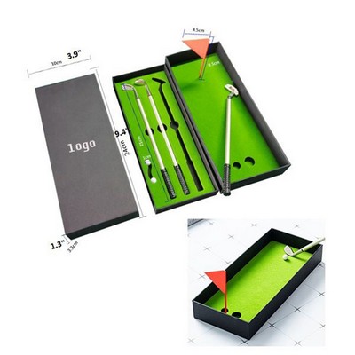 Golf gift pen creative simulation practice field gift box pen golf club ballpoint pen