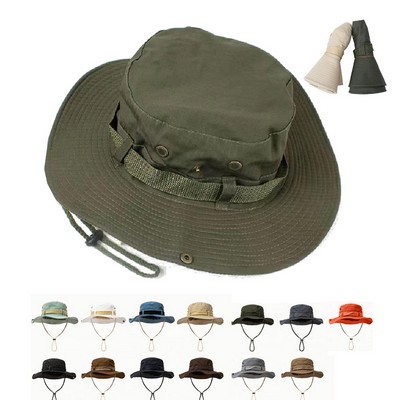 Flexible Wide-Brimmed Bucket Hat