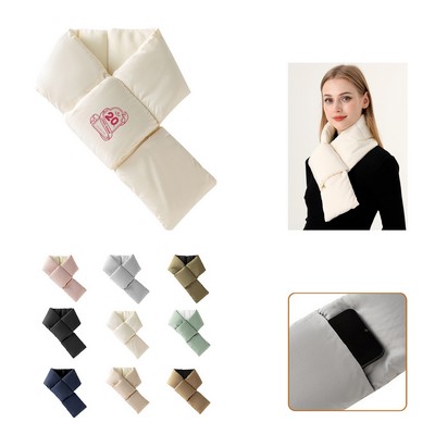 Pocket - Style Down Cotton Scarf