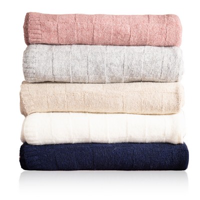 Wool-Blend Recycled Fibers Throw Blanket for Couch 50" x 60"