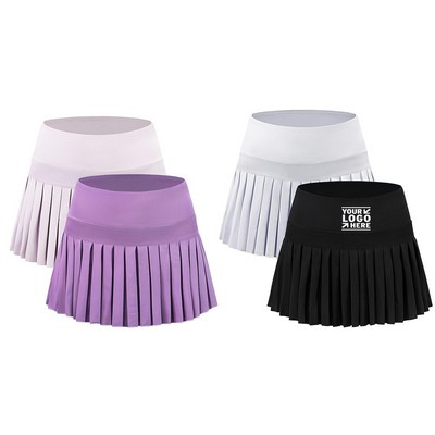 Women Tennis Golf Workout Running Pleated Skirt with Pocket