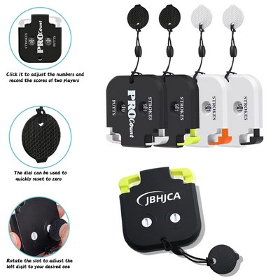 4-Color Golf Mini Score Counter With Keychain