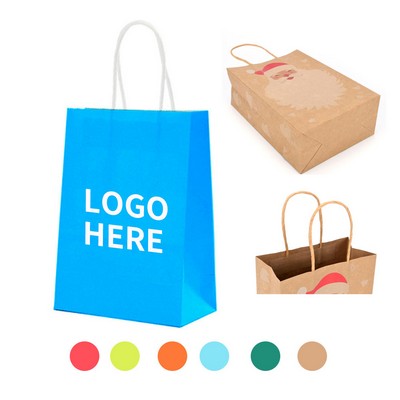 Vibrant Recycled Kraft Tote Bags with Twist Handles