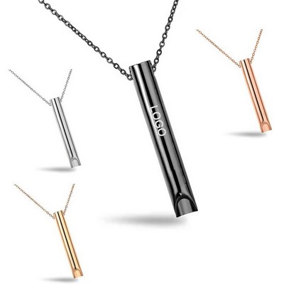 Stainless Steel Breathing Whistle Necklace