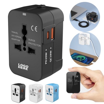 Custom Universal Travel Adapter with PD20W & QC18W