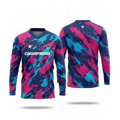 Sublimation Long Sleeve Soccer Jersey - 160G Birdseye Mesh -
