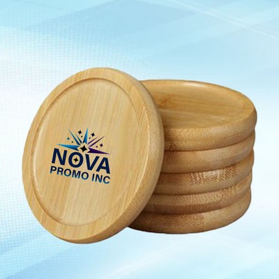 Round Natural Bamboo Drink Coaster for Eco-Friendly Protection and Stylish Drink Placement