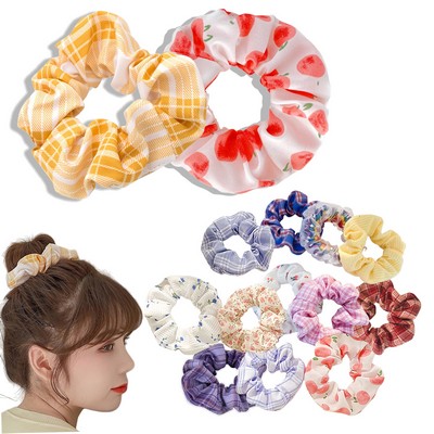 Custom Full Color Polyester Hair Scrunchie Elastic Hair Tie