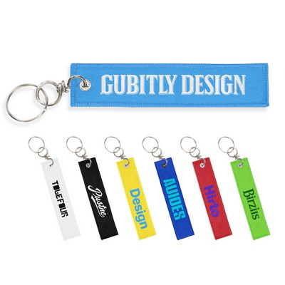 Fabric Woven Luggage Keychain