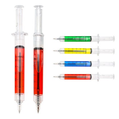 Vibrant Retractable Syringe-Style Ballpoint Pen