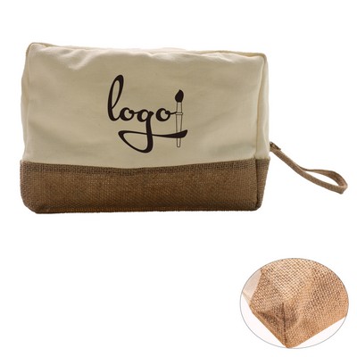 Canvas Zippered Cosmetic Storage Bag