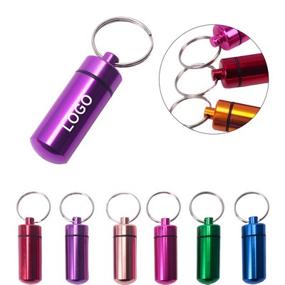 Aluminum Alloy Pill Holder Keychain