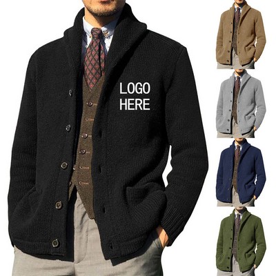 Men's Casual Shawl Collar Knit Cardigan