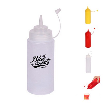 8oz Food Grade PE Plastic Condiment Squeeze Bottle