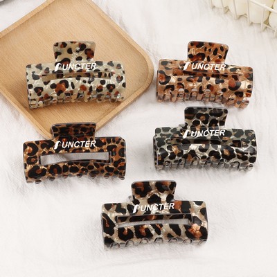 3.35" L Tortoise Hair Claw Clips Leopard Print Hair Accessories