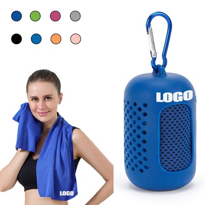 Portable Soft Cooling Towel w/ Silicone Case