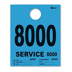 8000-8999 Heavy Brite™ Blue Premium Service Dispatch Number Tag