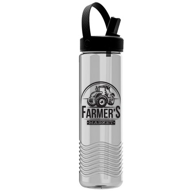 Garyline® Wave Tritan® Bottle with Flip-Straw, Swivel-Handle Lid - 24 oz.