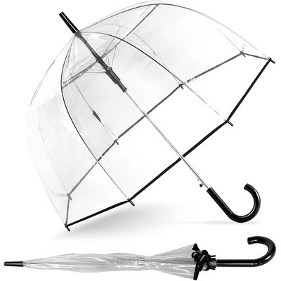 47" Arc Clear Bubble Dome Umbrella w/ Hook Handle