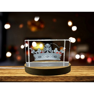Elegant Marquis Crown 3D Engraved Crystal Decor