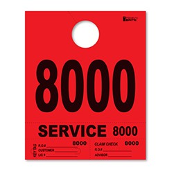 8000-8999 Heavy Brite™ Red Premium Service Dispatch Number Tag