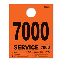7000-7999 Heavy Brite™ Orange Premium Service Dispatch Number Tag