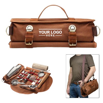 Canvas Bartender Tool Roll Bag