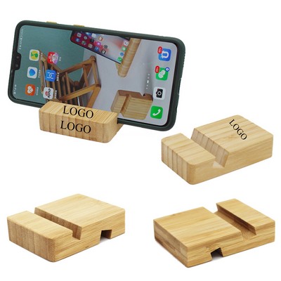 Bamboo Block Phone Stand