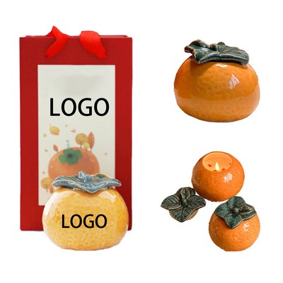 Orange-Shaped Scented Wax Candle