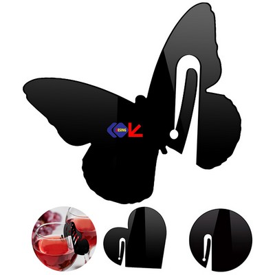 2-Piece Acrylic Butterfly Wine Glass Markers Drink Tags