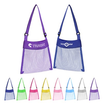 Kids' Mesh Beach Bag With Adjustable Strap