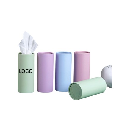 Full Color Round Cylinder Box Facial Tissues Tubes