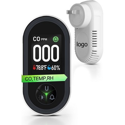 3IN1 Carbon Monoxide Detector Combination Plug in, CO Monitor with Temperature Humidity Sensor