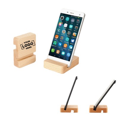 Solid Beech Wood Smartphone Stand