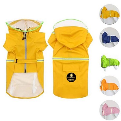 Reflective Large Dog Raincoat With Adjustable Fit