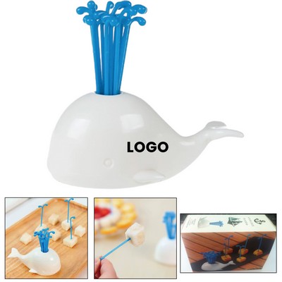Cute Whale Water-Spraying Fruit Forks