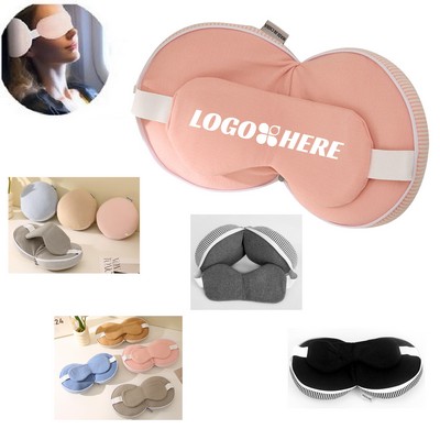 2-in-1 Travel Pillow with Sleep Mask