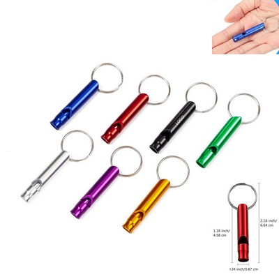 Aluminum Alloy Whistle With Key Ring