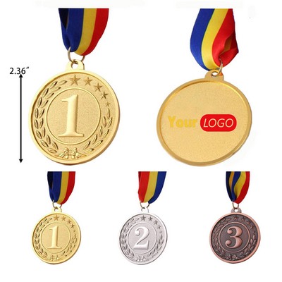 Custom Metal Honor Award Medal with Hanging Ribbon